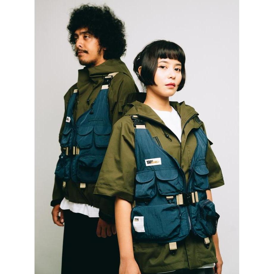 1986 x GASHAKON UTILITY LAYERED JACKET / Jaket Rompi Vest Tactical Outdoor Adventure Riding Gunung G