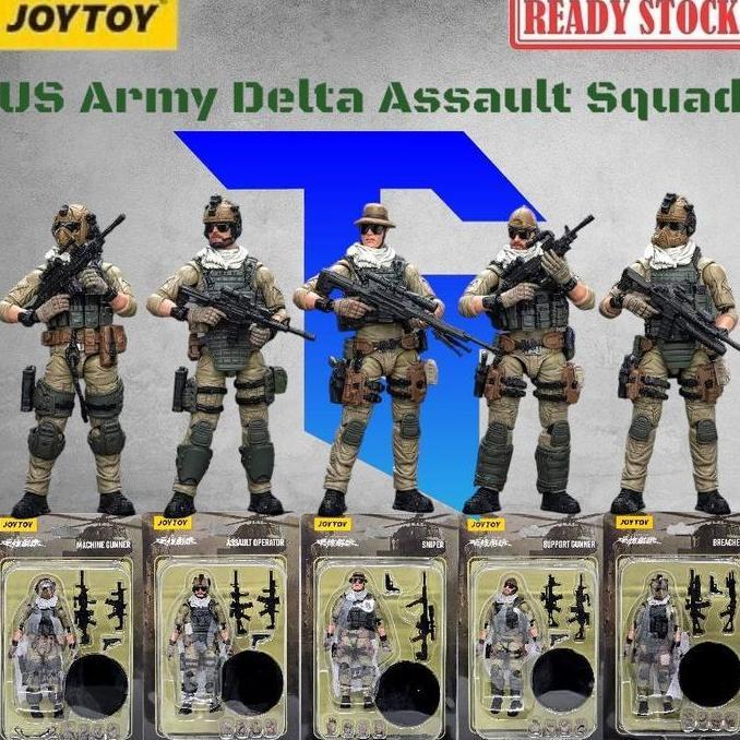 JOYTOY Military 1/18 US Army Delta Assault Squad - Sniper JT9527 - Assault Operator JT9534 - Breache