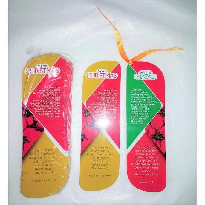 Selipan buku Ayat Alkitab Selamat Natal. Pembatas buku. Bookmarks. 1
