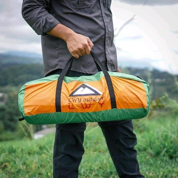 Tenda Camping Double Layer Kapasitas 4 Orang Tahan Air Ideal untuk Petualangan Luar Ruangan