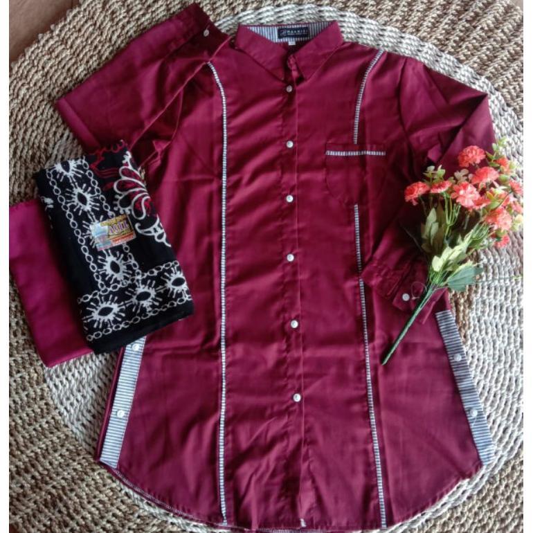 Tunik Toyobo Import// Set Tunik Sarung Plus Jilbab