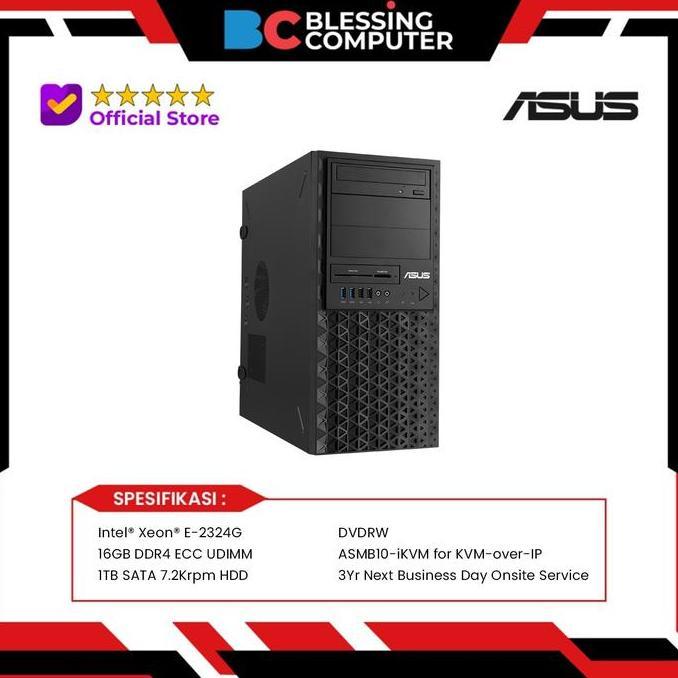 PC SERVER ASUS TS100 E11/PI4 16GB 1TB DVDRW BLACK ORIGINAL DAN TERPERCAYA