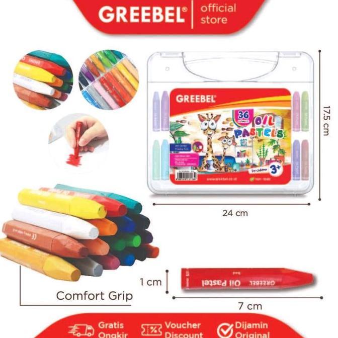 GREEBEL Crayon 36 warna / Oil Pastel Greebel 36 Warna
