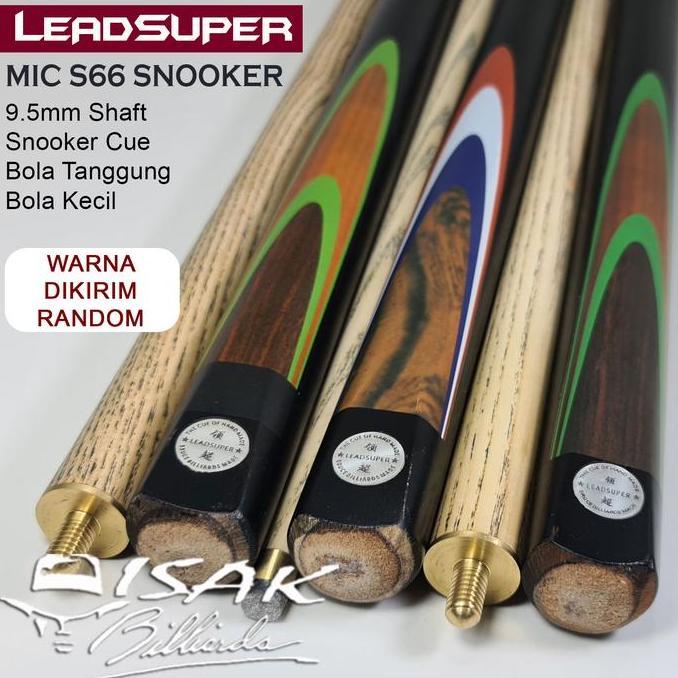 Mic S66 Stik Bola Kecil - 9.5Mm Snooker Cue Billiard Stick Tanggung