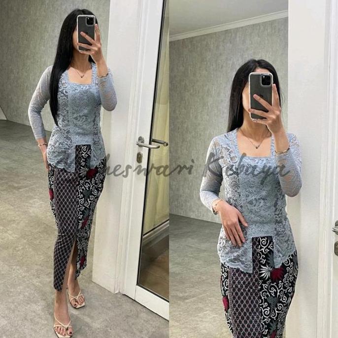 Terbaru Kebaya Bali Set/Kebaya Bali Panjang Silver Rok Silver