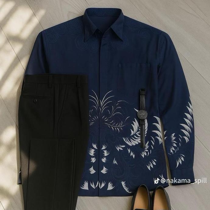 BEST SELLER KEMEJA BARIK PRIA BATIK PURING BATIK SLIMFIT BATIK TULIS BATIK MEGA MENDUNG KEMEJA SLIMF