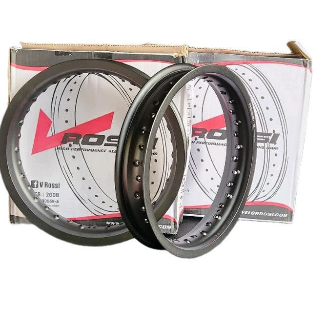 V Rossi Velk Set Ring 14 X 250 dan 14 X 215 V-Rossi Hole 36 Pelk Velg Motor Pelek Alumunium Black Un