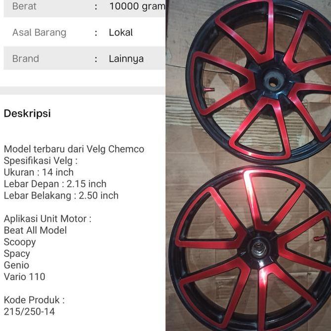 velg chemco evo red matic honda ring 14 Original