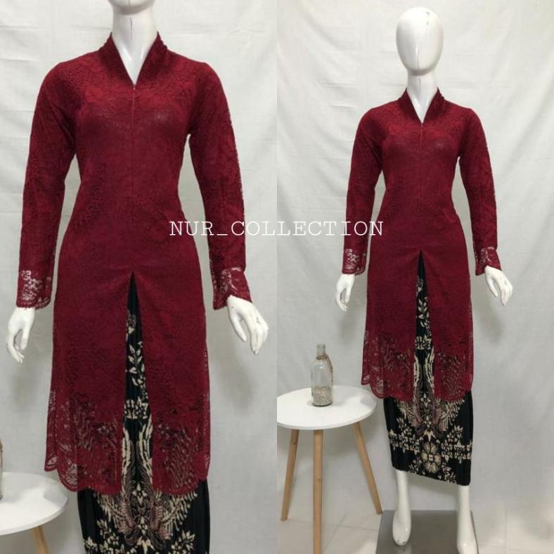 Premium Cod  Krahh V Kebaya Tunik/ Kebaya Brokat Long Tunik/ Kebaya Brokat Modern/  Kebaya Favorit/ 
