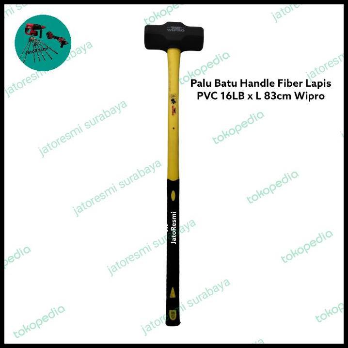GRATIS ONGKIR PALU BATU HANDLE FIBER LAPIS PVC 16LB X L 83CM WIPRO PALU BATU 8KG 