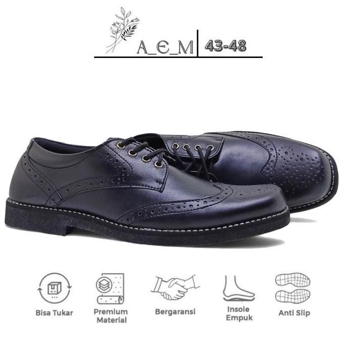 Sepatu Formal Pria Pantofel Oxford BSize 48 Jumbo Besar / Kulit Asli