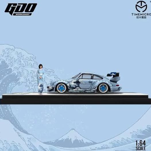 Time Micro - With Figure Porsche RWB 964 The Great Wave of Kanagawa - Time Model