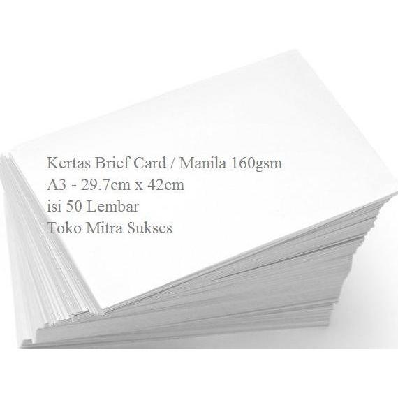 Kertas Brief Card - Bc - Kertas Manila 160Gram A3 Isi 50 Lembar