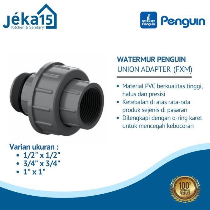 Promo Water mur//Water Mur Penguin Drat Luar Dan Drat Dalam//UNION ADAPTER Diskon