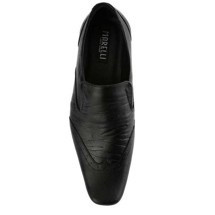 Marelli Sepatu Pantofel Formal Pria Kantor Black  kulit asli - LV 078