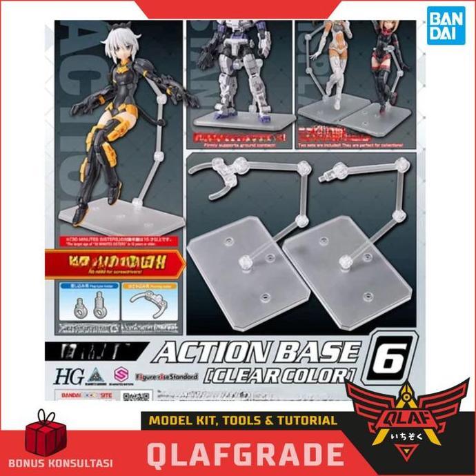 Action Base 6 Display Stand - CLEAR COLOR 30 minutes sister action figure gundam HG RG MG universal 