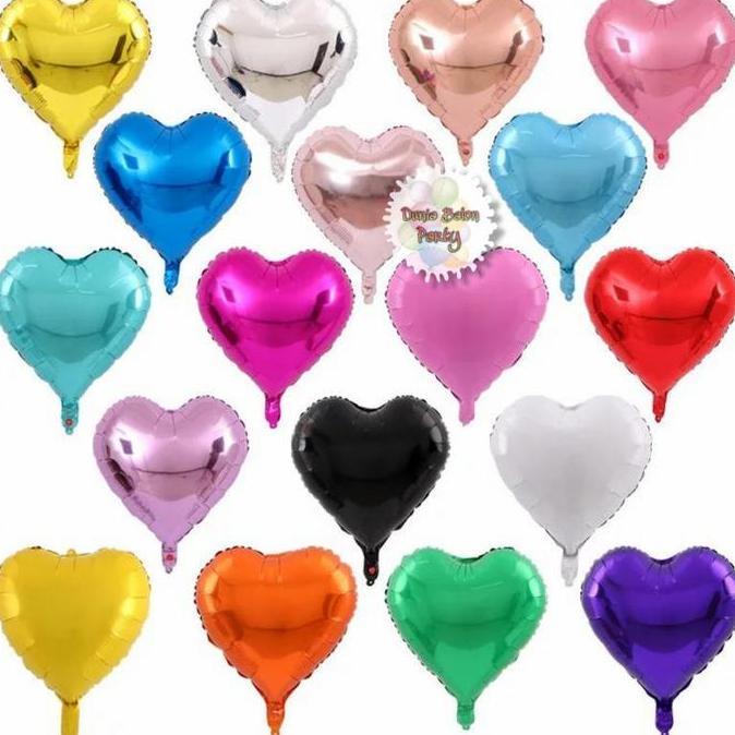 Balon Foil Love / Balon Foil Bentuk Hati 40cm Perpack Isi 50pcs
