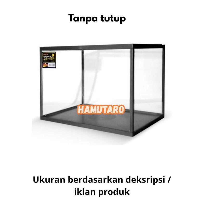 Aquarium Large untuk reptil ular kura-kura hamster dan landak  Lengkap dengan tutup