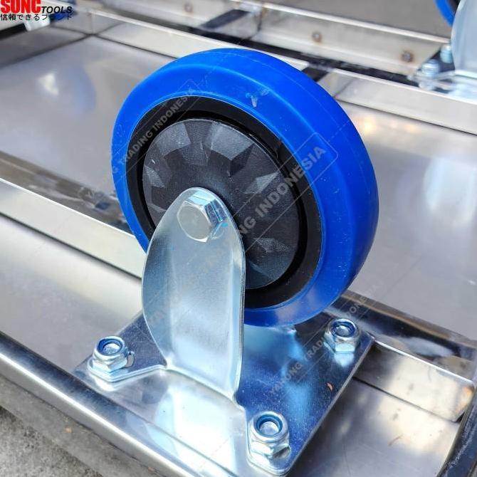 Handtruck Troli Stainless 500kg/Troli Angkut Barang/Trolley 90x60 cm