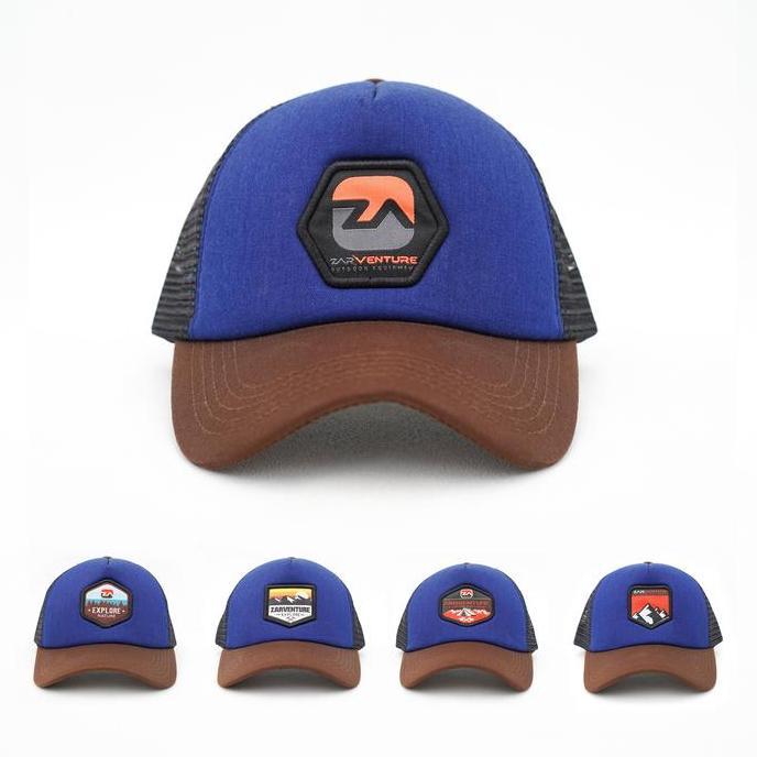 Zarventure Navy Coklat 89 Topi Trucker Jaring Busa Trucker Hat
