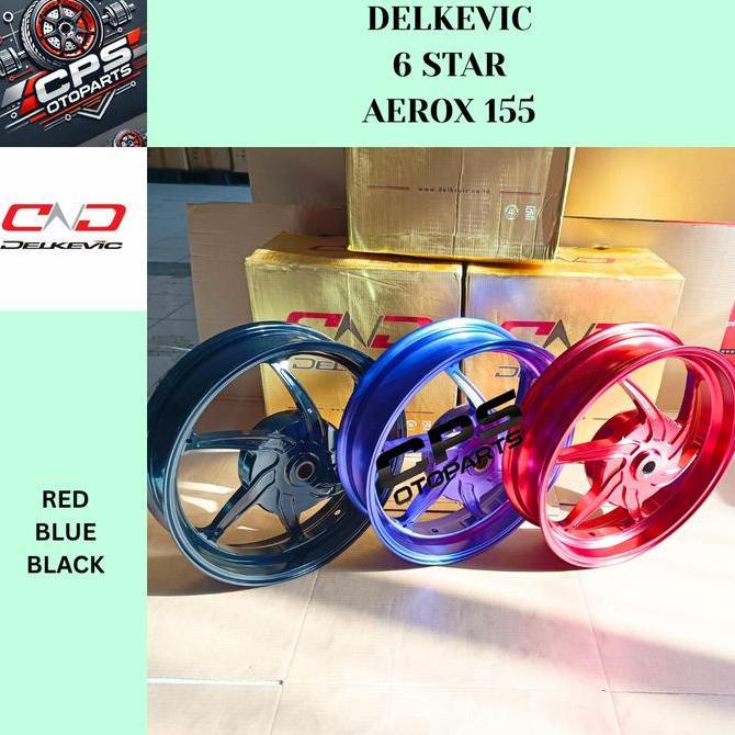 Velg Delkevic 6 Star Aerox 155 Ukuran 250/350 Palang 6 Ring 14 Original