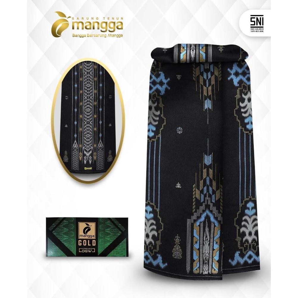 New Sarung Mangga Gold Kembang Dgw Hitam Biru Baru Gkdgw52