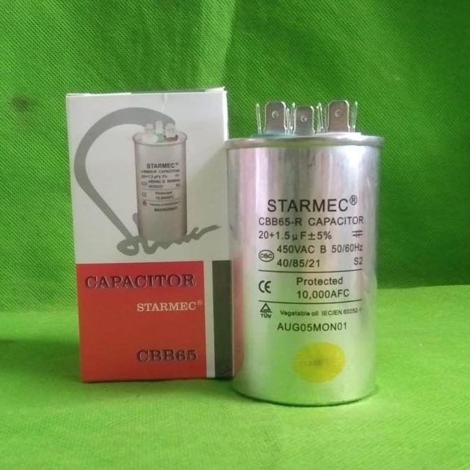 Kapasitor Ac Dobel 20+1,5Uf/450V Ac Panasonic Daikin Gree Lg Sharp Tcl Best Seller