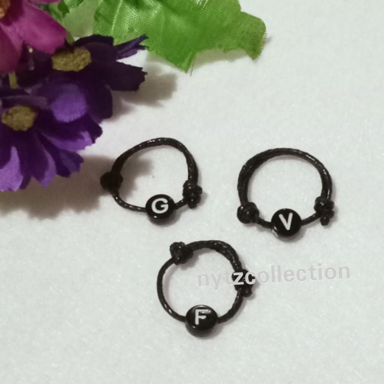 100% AMAN` CINCIN HURUF CINCIN INISIAL CINCIN HURUF BULAT TALI KOREA WATERPROOF
