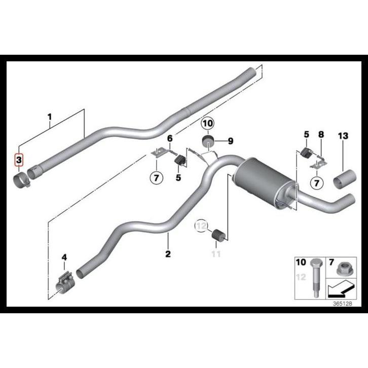 TERBARU ORIGINAL BMW F30 320D MUFFLER CLAMP EXHAUST KNALPOT 18308581218