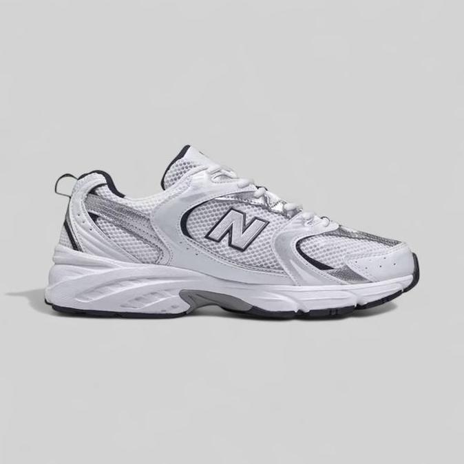 Sepatu Kasual Olahraga Running Pria Wanita Nb530 Sneakers White Silver