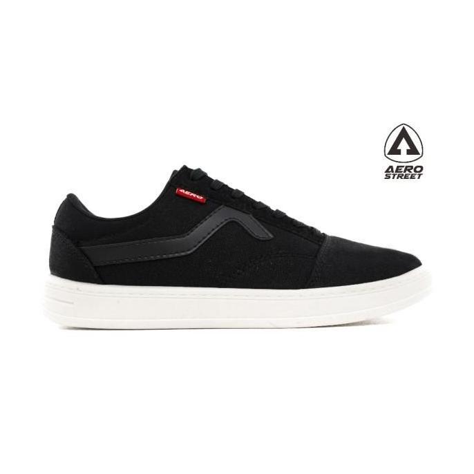 Aerostreet Massive Low Hitam Hitam - Sepatu Sneakers Casual Aero