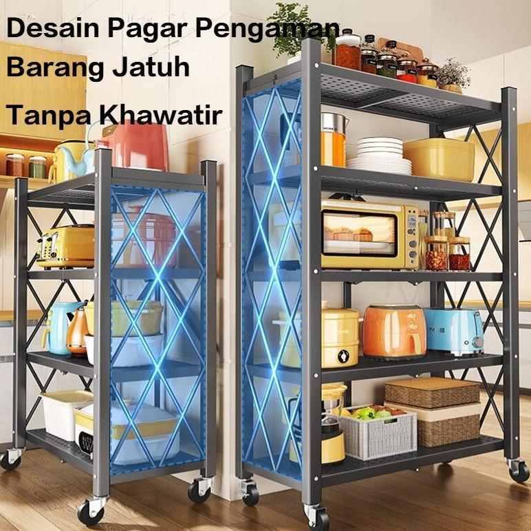 Gd Home  Rak Besi Lipat/Rak Besi Susun 5 Tingkat/Rak Penyimpanan Tanpa Pemasangan/ Rak Besi Susun 5 