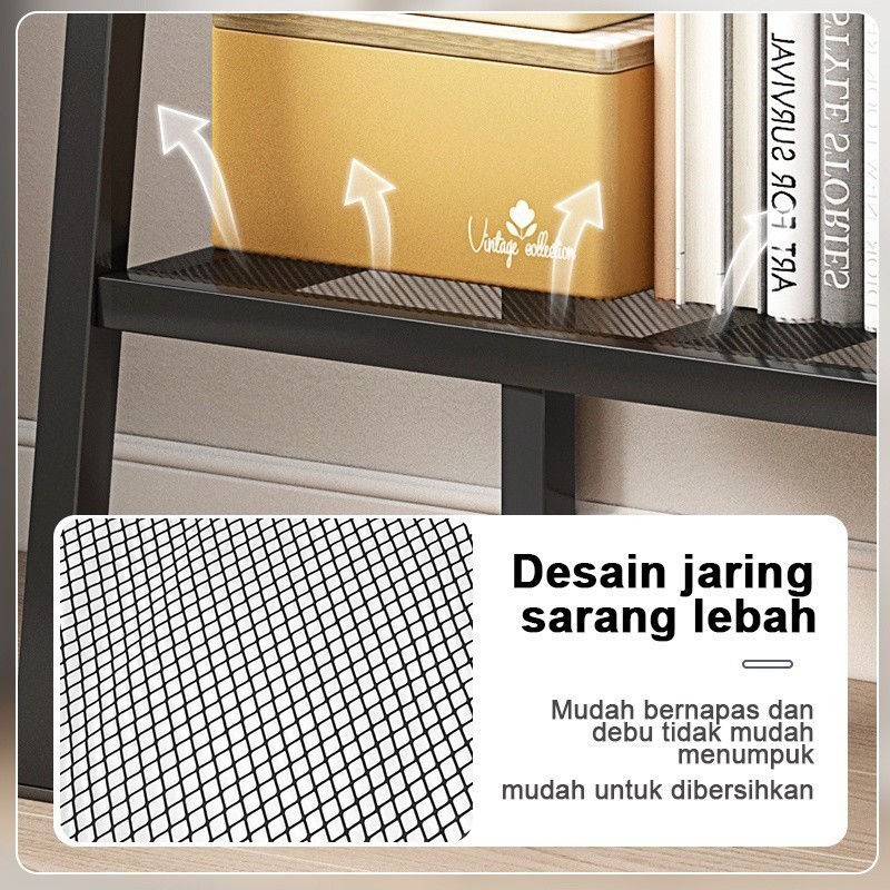 Rak Baja Karbon 3/4/5 Tingkat Rak Bunga Rak Buku Rak Penyimpanan Minimalis Rak Besi Serbaguna Rak Pa