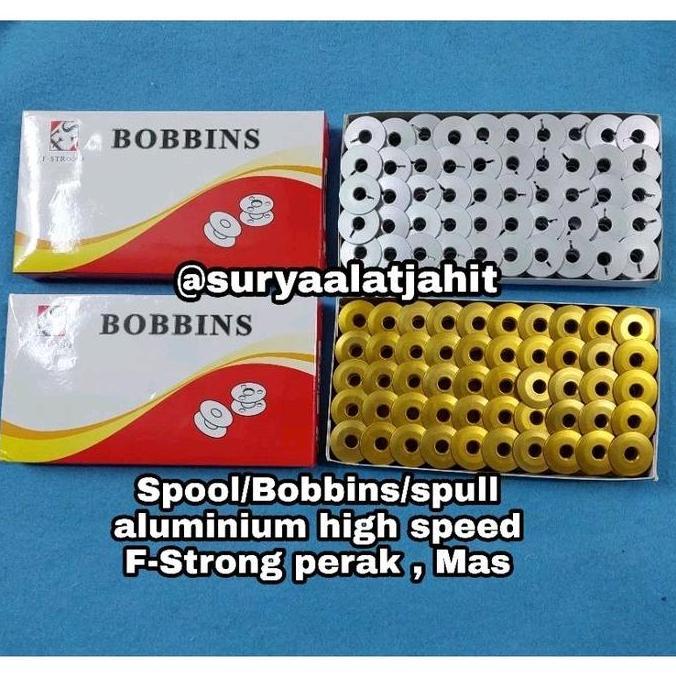 Spool Aluminium Hs F-Strong Perak/Mas/Wrn @100Pcs =Rp.134.500/Ktk Diskon