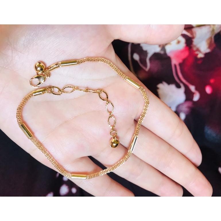 MURAH` Gelang Kaki Biji Lada Emas Rhodium Swarovski