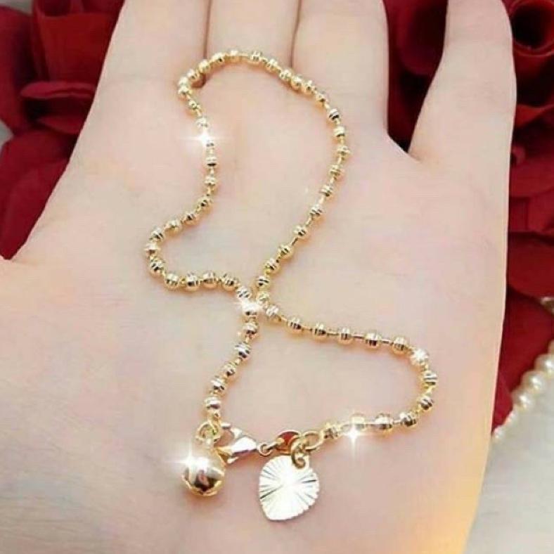 Termurah` Gelang Kaki Biji Lada Emas Rhodium Swarovski