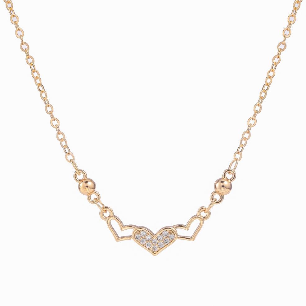 VALUE PACK` D.G.C Kalung Wanita Titanium Anti Karat Lapis Emas Huruf Cinta Liontin Berlian Aksesoris