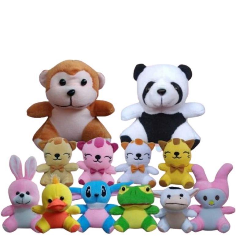 MURAH` Boneka Karakter Mini Boneka Bucket Wisuda Hello Kitty Pooh Monkey Duck Panda Marry Cat Rabbit