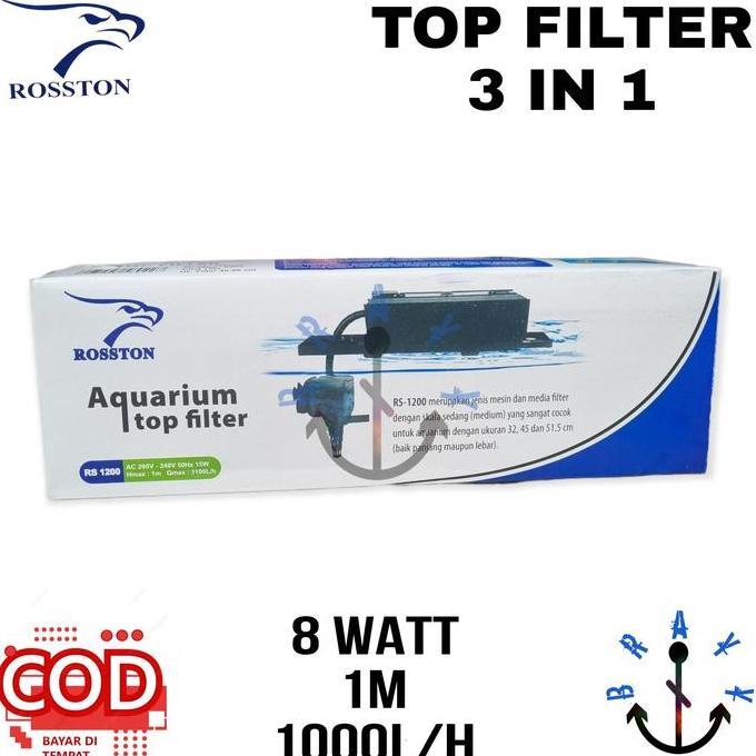 Filter Pompa Komplit Top Filter Box Aquarium 3 In 1 Top Filter SP 1200 Garansi (BOX LEBIH BESAR)