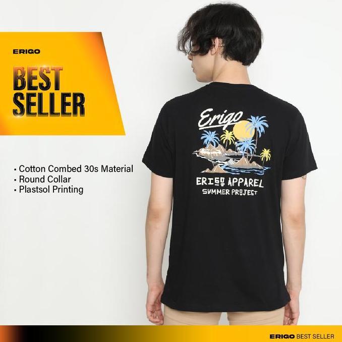 Erigo T-Shirt Project Summer Black - Kaos Hitam Pria & Wanita