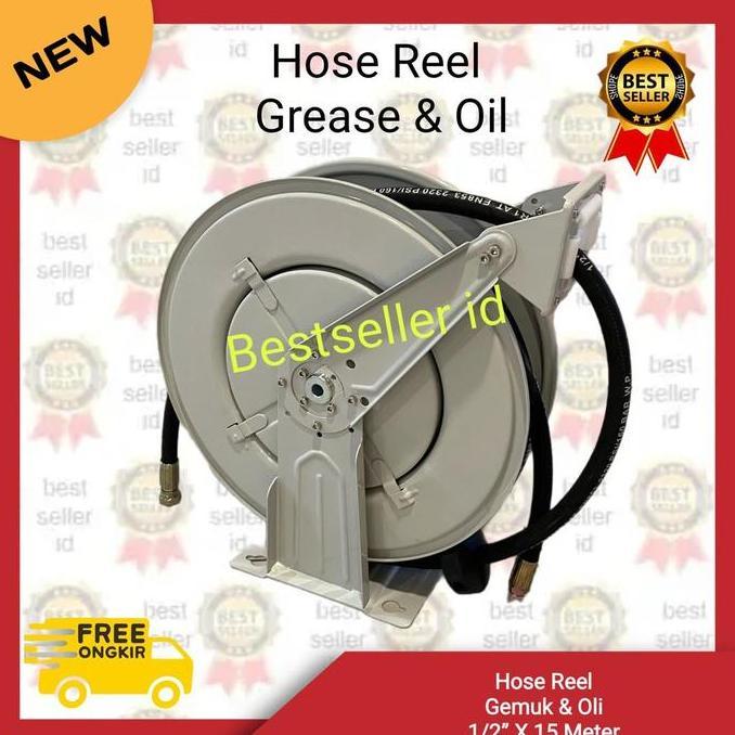 Promo Grease Hose Reel 1/2" 15m / Oil Hose Reel 1/2 inch 15 meter Diskon