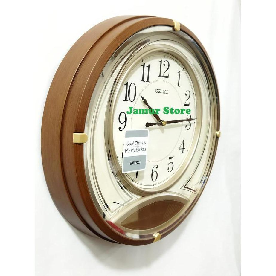 QXD215 Brown Case Jam Dinding SEIKO QXD215B Westminster Whittington