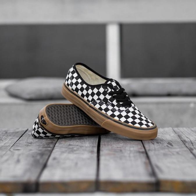 Vans Authentic Checkerboard Gum Plimsolls