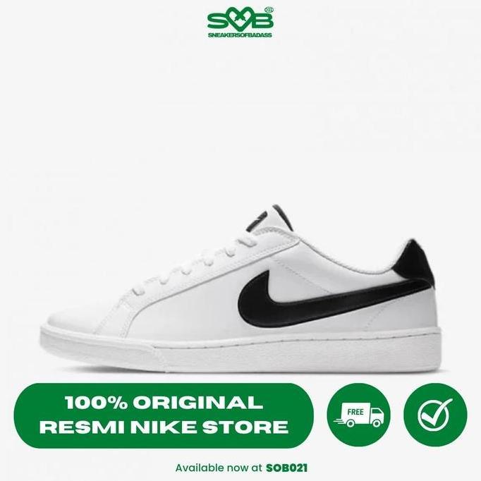 Sepatu Sneakers Nike Men Court Royale White/Black - 749747-107