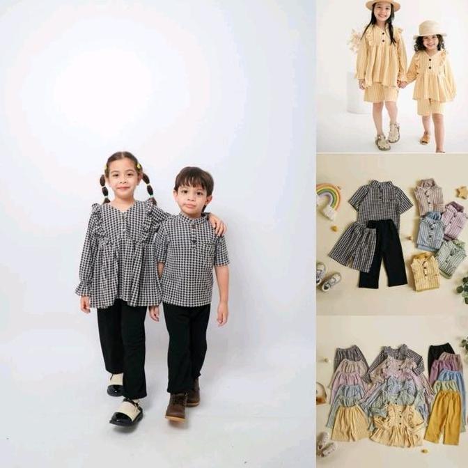 DEAN (1 Baju 2 Celana) Ramies Series Baju Anak 3 in 1 Baju Couple Anak 6bulan - 10 tahun