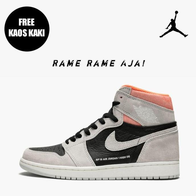 Air Jordan 1 Retro Hh OG Neutral Grey Hyper Crimson