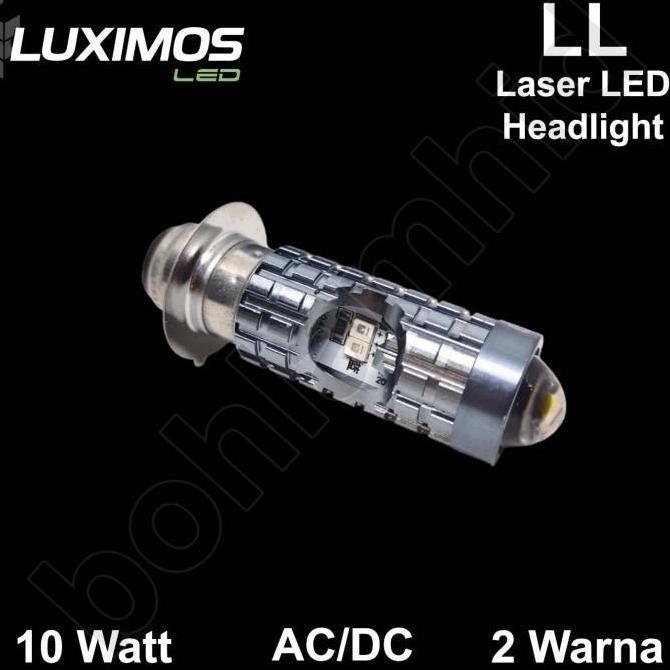 FREE ONGKIR LAMPU MOTOR LASER LED LL LUXIMOS MIO M3 125 10W 2WARNA AC DC H6 M5 T19 ECO9 + LAMPU SENJ