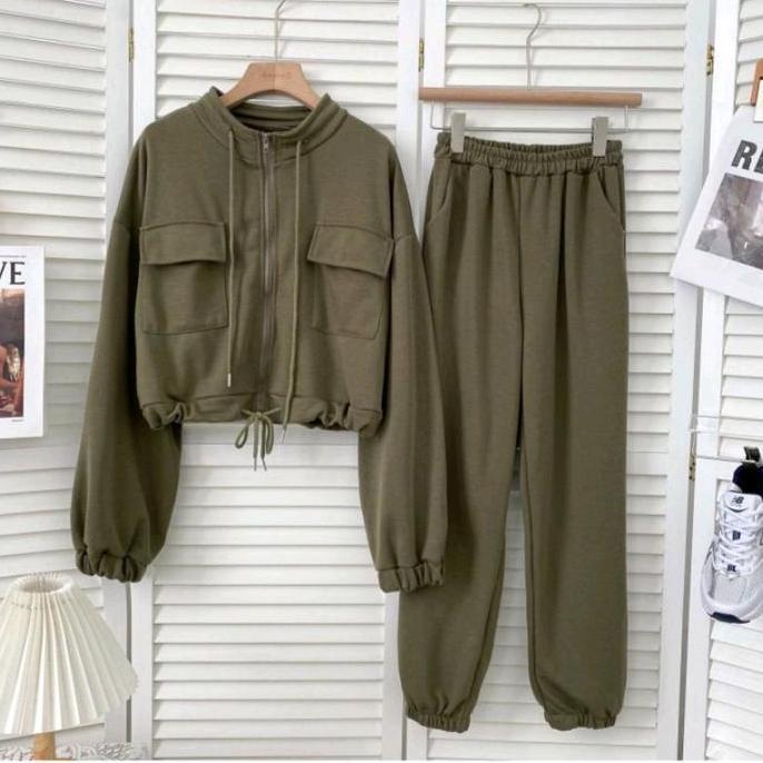 Premium Baju Setelan Olahraga Wanita Billi Set Training Set