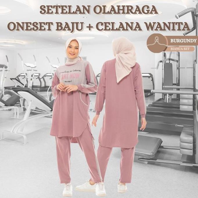 Rumah Maris Setelan Baju Olahraga Wanita Muslimah One Set Sporty Jogging Bianca-Set Maris-22 Bahan C
