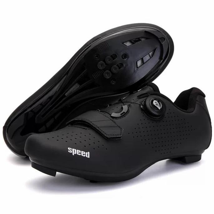 Speed sepatu sepeda multi cleat rodbike mtb sepatu gowes cleat hitam